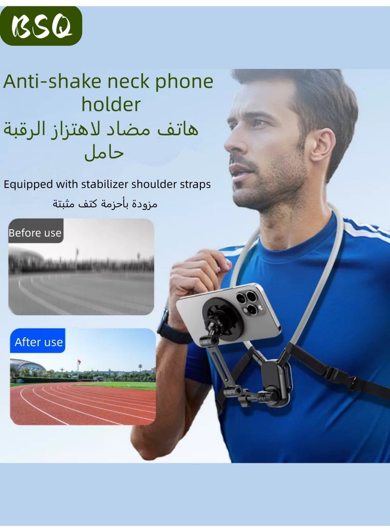 BSQ Enhanced Magnetic Neck Phone Holder Full Set Accessories Compatible with GoPro for Outdoor Cycling Hiking Live Streaming First-Person View Shooting - Image 3